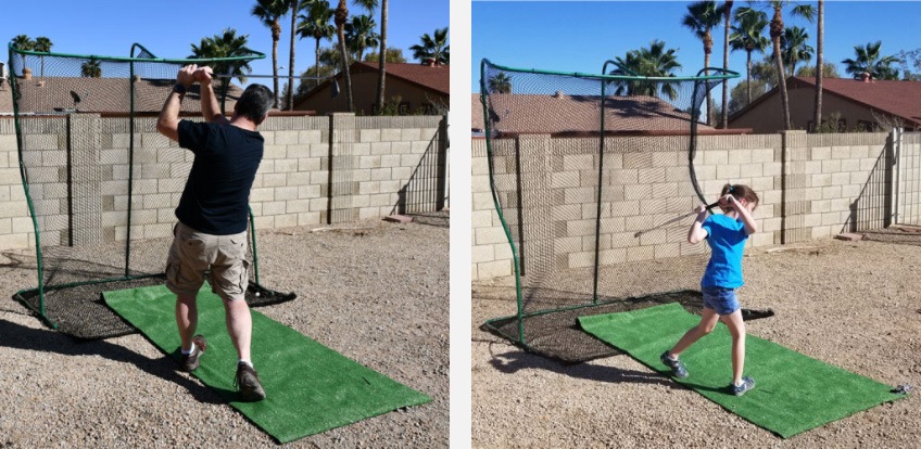 Trying out the golf net