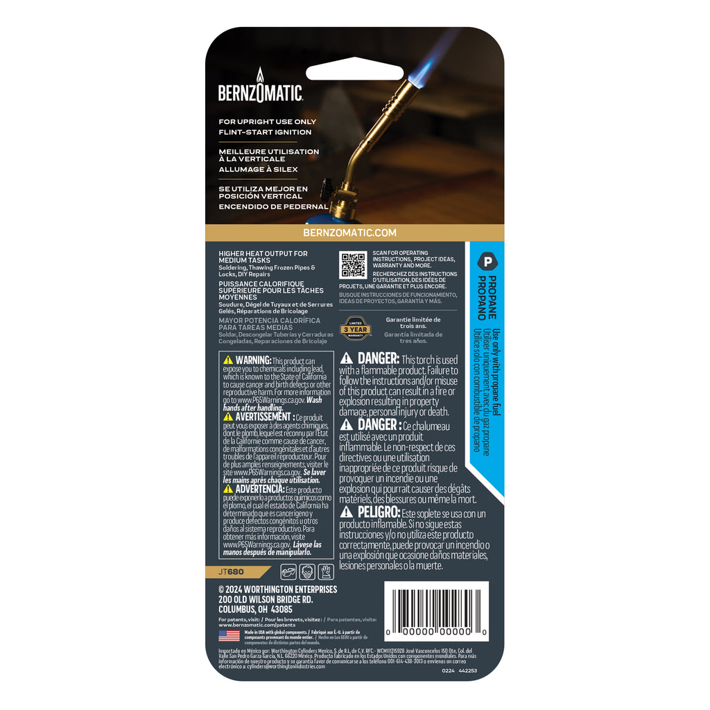 Wide Flame Brass Torch