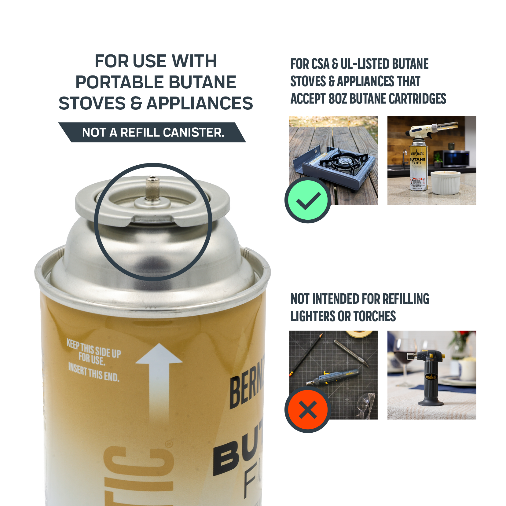 8 oz. Butane Fuel Cartridge- 4 Pack
