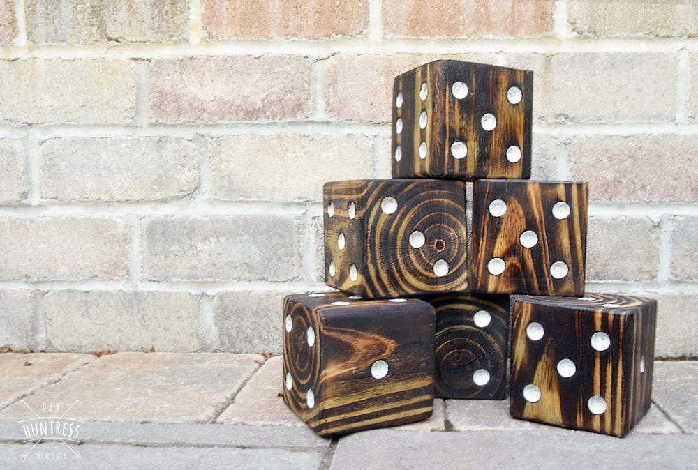 Wood Burned Lawn Dice