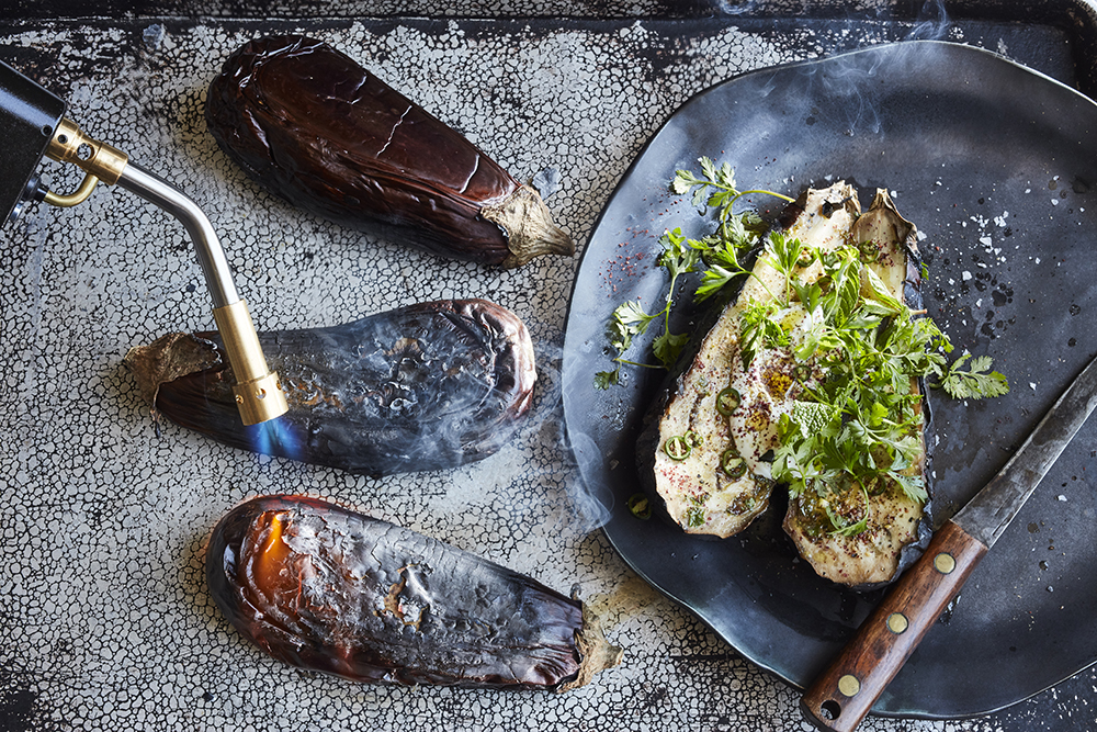 Smoky Eggplant With Labneh & Herbs