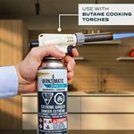 BF80 canister being used with butane cooking torch