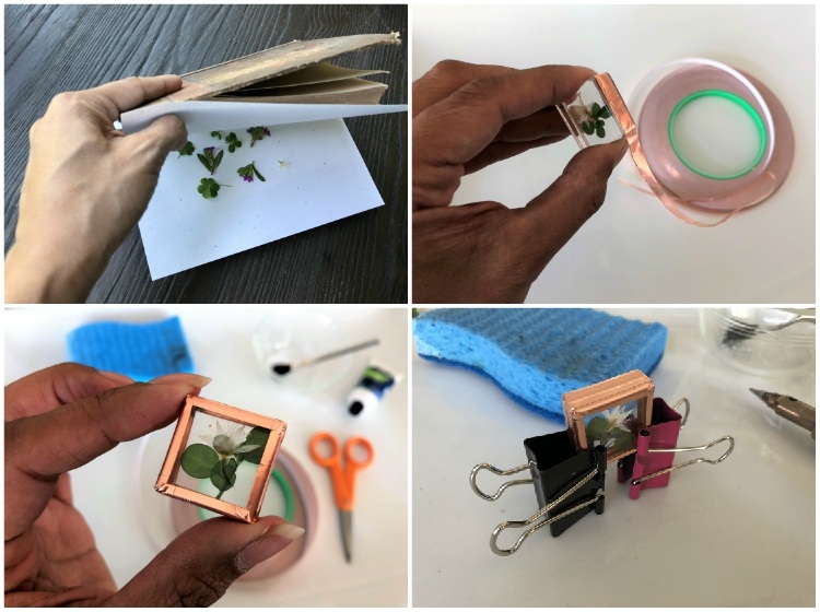 Pressed Flower Soldered Jewelry Pendant