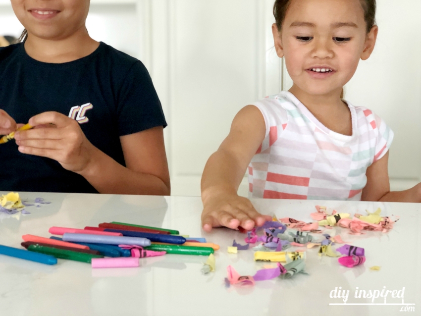 Removing paper from crayons