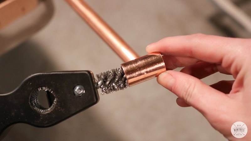 Sanding copper pipe