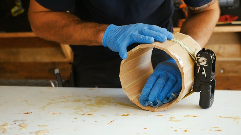 Sanding inside of stein