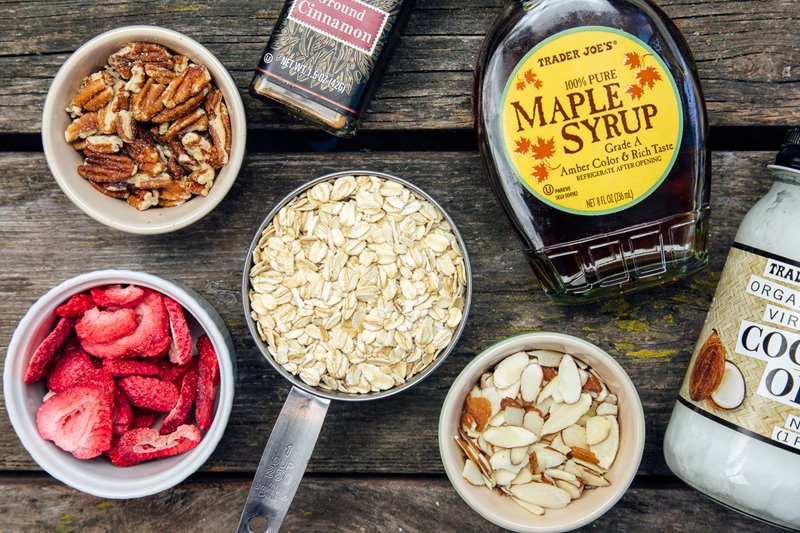 Stovetop granola ingredients