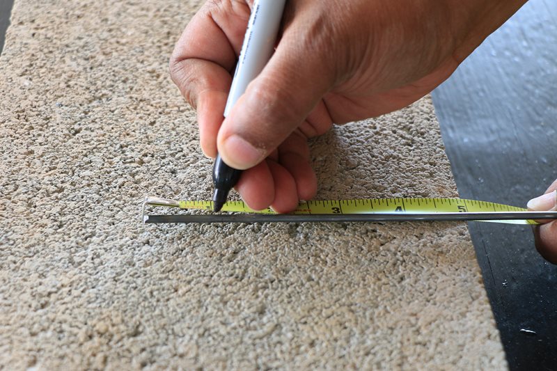 Marking with tape measure
