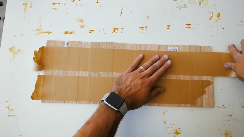 Tape on wood strips