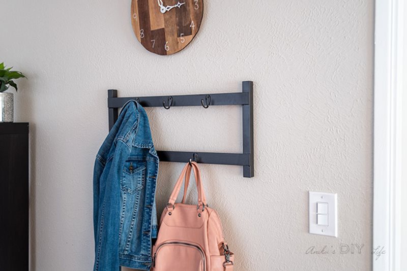 Coat rack on wall